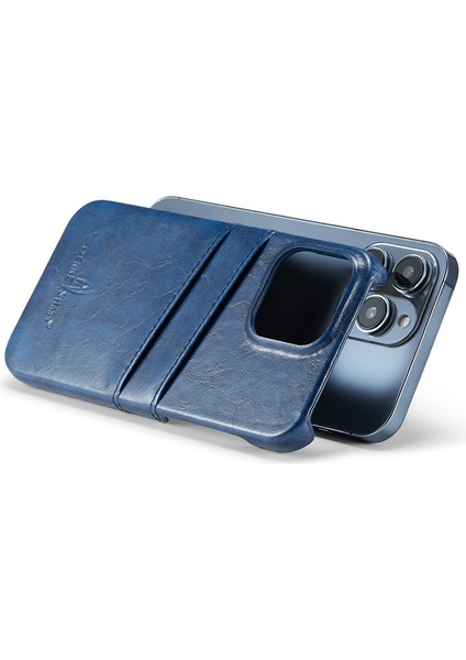 Iphone 15 Pro Case Waxy Pu Deri+Pc Kart Tutucu Telefon Kapak-Mavisi (Yurt Dışından) modelleri
