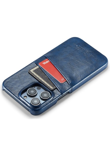 Iphone 15 Pro Case Waxy Pu Deri+Pc Kart Tutucu Telefon Kapak-Mavisi (Yurt Dışından) fırsatları