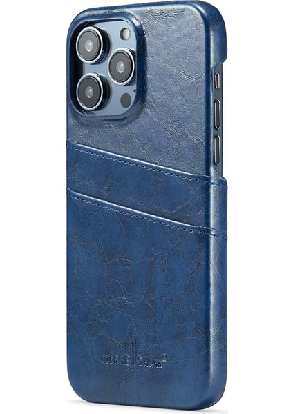 Iphone 15 Pro Case Waxy Pu Deri+Pc Kart Tutucu Telefon Kapak-Mavisi (Yurt Dışından) indirimleri