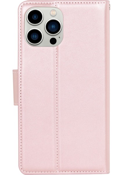 Hanman Mill Serisi Için iPhone 15 Pro Max Slim-Fit Pu Deri Kabuk Stand Kapağı Cep Telefon Kılıfı Cüzdan Rose Altın (Yurt Dışından) indirimleri