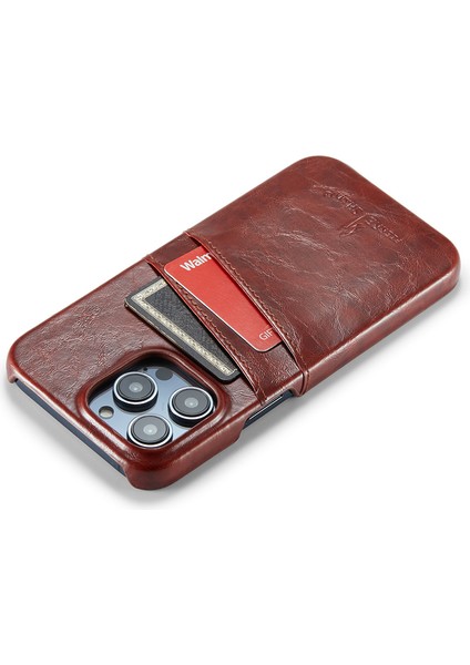Iphone 15 Pro Case Waxy Pu Deri+Pc Kart Tutucu Telefon Kapak Kılıfı (Yurt Dışından) fırsatları