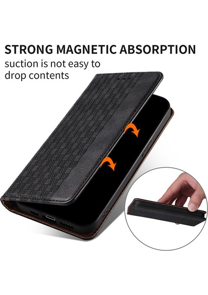 Iphone 15 Pro Max Manyetik Kapanış Için Baskalı Anti-Fall Kapak Deri Cüzdan Stand Telefon Kılıfı Strap-Brown (Yurt Dışından)