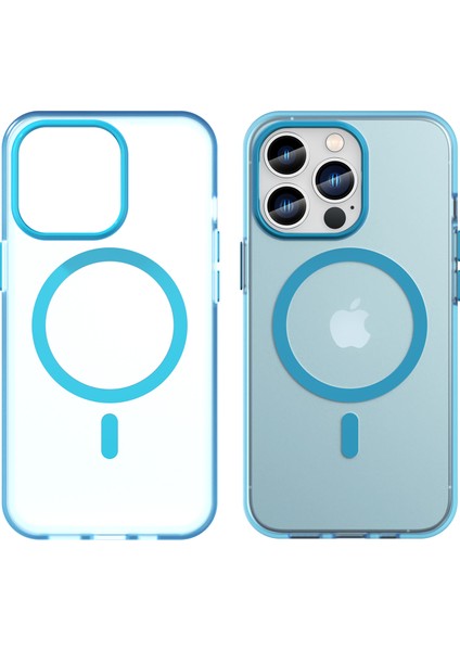 Iphone 13 Pro Yarı Saydam Mat Arka Kapak Manyetik Telefon Vaka-Mavisi Için (Yurt Dışından) fiyatları