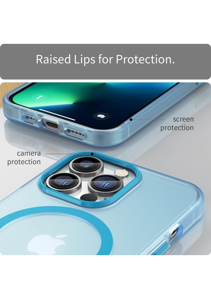 Iphone 13 Pro Yarı Saydam Mat Arka Kapak Manyetik Telefon Vaka-Mavisi Için (Yurt Dışından) indirimleri