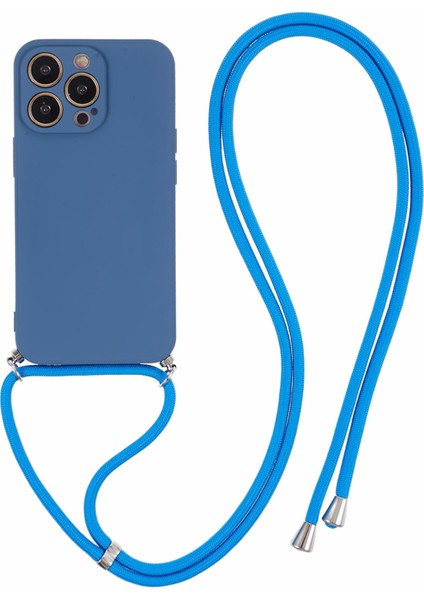 Iphone 13 Pro Case Için Long Lanyard-Sapphire ile Ka Tpu Fiber Astar Telefon Kapağı (Yurt Dışından)
