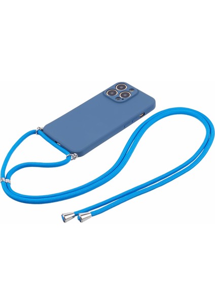 Iphone 13 Pro Case Için Long Lanyard-Sapphire ile Ka Tpu Fiber Astar Telefon Kapağı (Yurt Dışından)