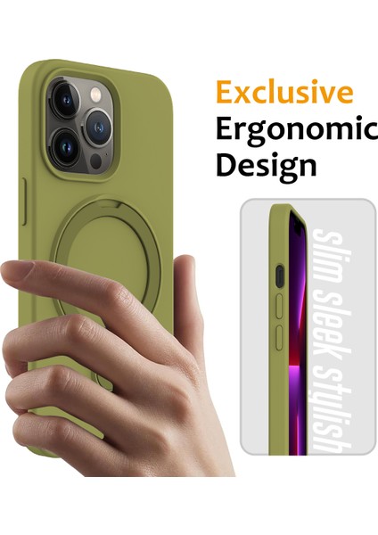 İPhone 14 Pro Max Kickstand Case PC+Silikon Kapağı Magsafe-Green ile Uyumlu (Yurt Dışından) fiyatları