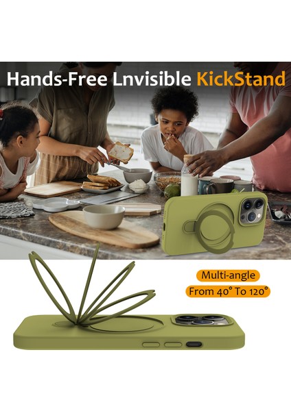 İPhone 14 Pro Max Kickstand Case PC+Silikon Kapağı Magsafe-Green ile Uyumlu (Yurt Dışından) indirimleri