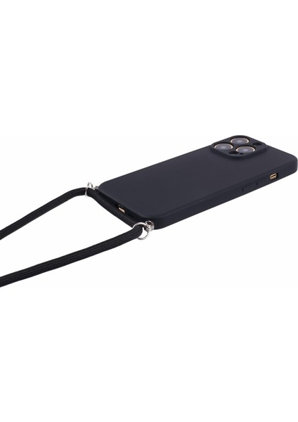 Iphone 13 Pro Case Için Long Lanyard-Black ile Ka Tpu Fiber Astar Telefon Kapağı (Yurt Dışından)