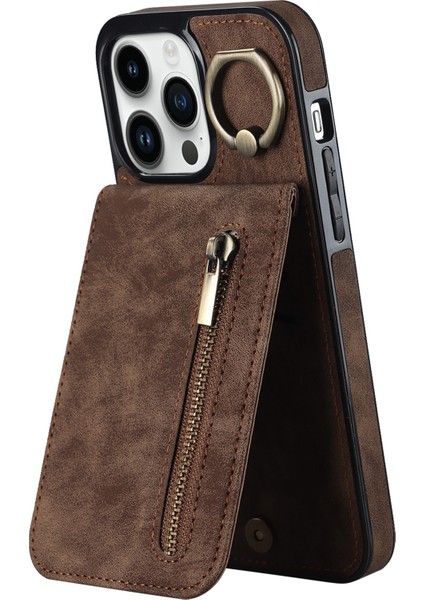 Iphone 12/12 Pro Cep Telefon Kılıf Kart Yuvaları Rfıd Blowantıon Pu+Tpu Geri Kapak Kılıfı (Yurt Dışından)