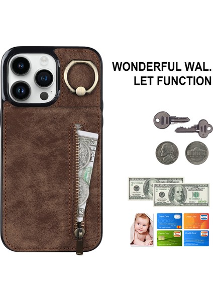 Iphone 12/12 Pro Cep Telefon Kılıf Kart Yuvaları Rfıd Blowantıon Pu+Tpu Geri Kapak Kılıfı (Yurt Dışından)