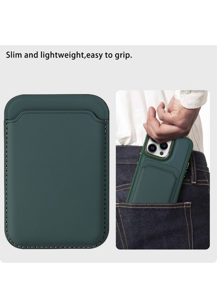 Iphone 15 Pro Magnetic Telefon Kılıfı Için Yumuşak Tpu Kart Tutucu-Blackish Green ile Cilt Touch Kapağı (Yurt Dışından) fırsatları