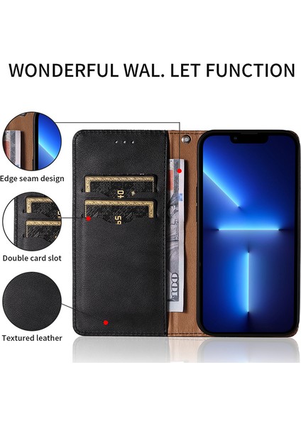 Iphone 15 Pro Max Manyetik Kapanış Için Baskalı Anti-Fall Kapak Deri Cüzdan Stand Telefon Kılıfı Strap-Red ile (Yurt Dışından)