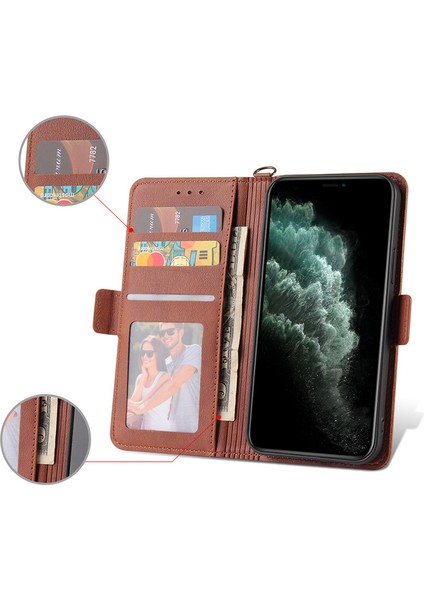 Iphone 15 Plus Için Abbcas Artı Cüzdan Kılıfı Pu Deri Karınca Doku Standı Telefon Kapak Kırmızısı (Yurt Dışından)