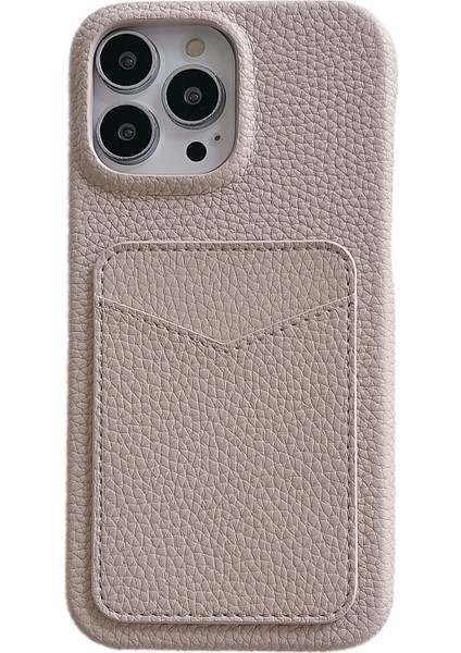 Iphone 15 Pro Max Litchi Doku Anti-Çizelge Pu+Tpu Telefon Kılıfı Kart Tutucu Kılıfı (Yurt Dışından)