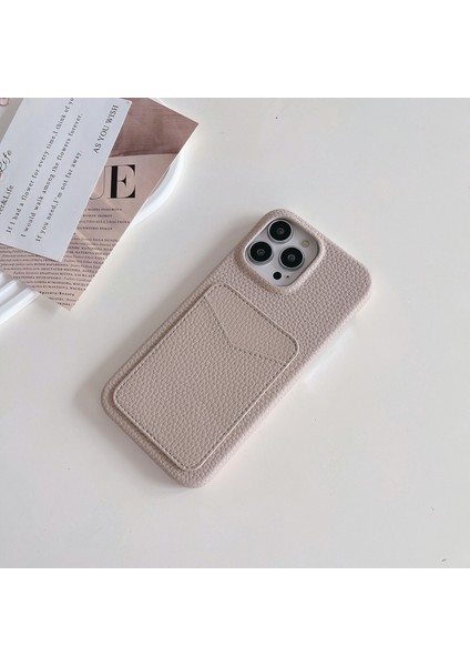 Iphone 15 Pro Max Litchi Doku Anti-Çizelge Pu+Tpu Telefon Kılıfı Kart Tutucu Kılıfı (Yurt Dışından) fırsatları