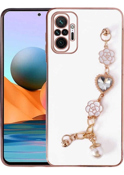 Xiaomi Redmi Note 10 Pro Max Kılıf Kamera Korumalı Taşlı El Tutmalı Taka Lazer Kapak