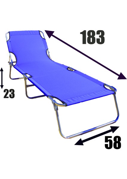 Ecm Proger -Sırt ayarlı katlanabilir kademeli şezlong - Mavi