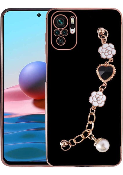 Xiaomi Redmi Note 10 Kılıf Kamera Korumalı Taşlı El Tutmalı Taka Lazer Kapak