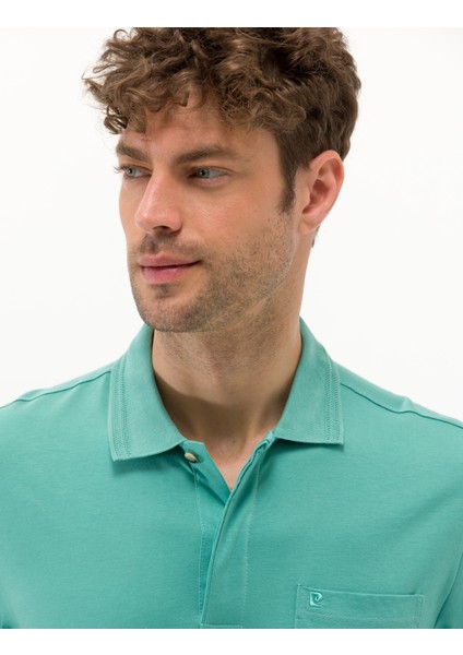 Erkek Yeşil Regular Fit Polo Yaka Merserize Tişört 50262668-VR016 fiyatları