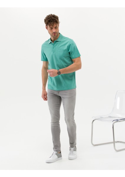 Erkek Yeşil Regular Fit Polo Yaka Merserize Tişört 50262668-VR016 fırsatları