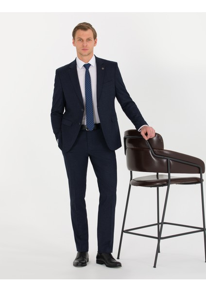 Erkek Lacivert Slim Fit Takım Elbise 50260093-VR033