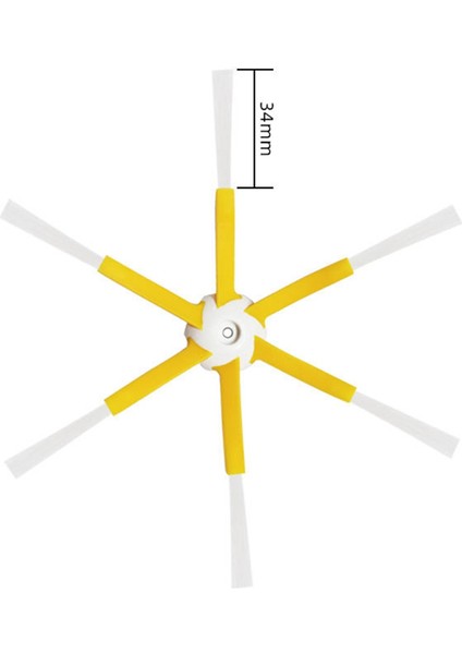 6 Adet Yıkanabilir Yan Fırçalı Süpürge Değiştirilebilir Yedek Parça (Yurt Dışından)