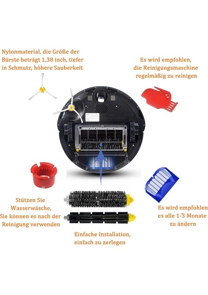 Irobot Roomba 600 Serisi 630 650 Için Ana Fırça Yan Fırça Hepa Filtresi (Yurt Dışından) indirimleri