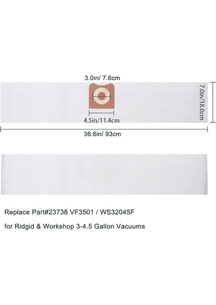 Rıdgıd VF3501 3-4,5 Galon Islak Kuru Toz Torbaları Için Toz Toplama Torbaları (Yurt Dışından)