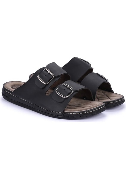 Erkek (40-47) Siyah Çift Tokalı Anatomik Comfort Terlik fiyatları