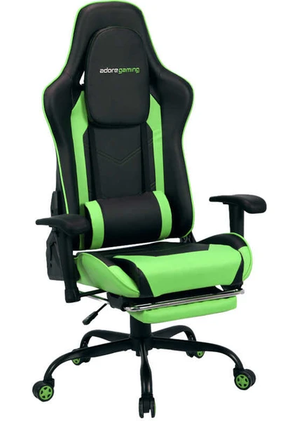 adore mobilya Adore Gaming Combo Profesyonel Oyuncu ve Çalışma Koltuğu-Siyah-Yeşil 71X130-139,5X58 cm (Gxyxd)