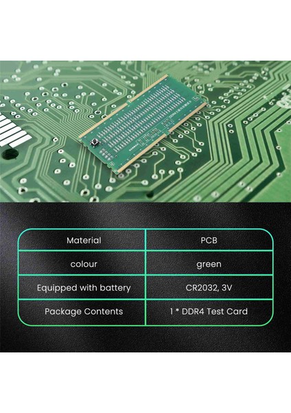 Ddr4 Test Kartı Ram Bellek Yuvası Çıkışı LED Anakart Onarım Analizörü (Yurt Dışından)
