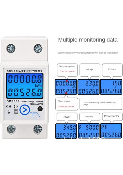 Din Raylı Dijital Tek Sıfır Enerji Ölçer Kwh AC220V LCD Elektrik (Yurt Dışından)