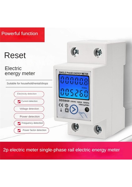 Din Raylı Dijital Tek Sıfır Enerji Ölçer Kwh AC220V LCD Elektrik (Yurt Dışından)