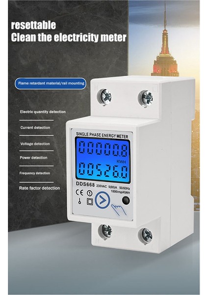 Din Raylı Dijital Tek Sıfır Enerji Ölçer Kwh AC220V LCD Elektrik (Yurt Dışından)