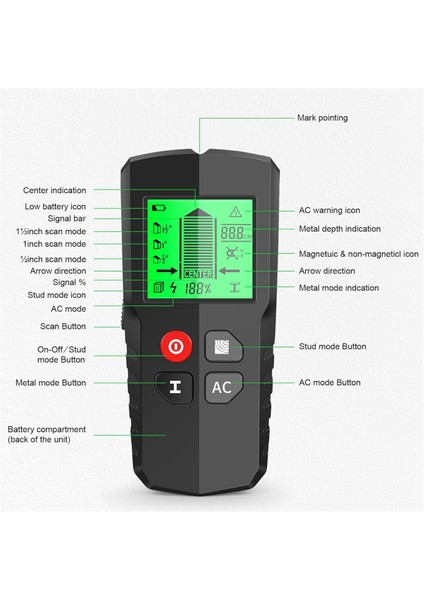 Saplama Bulucu Duvar Tarayıcı, 5'i 1 Arada Çok Amaçlı Elektronik Saplama Sensörü (Yurt Dışından) fırsatları