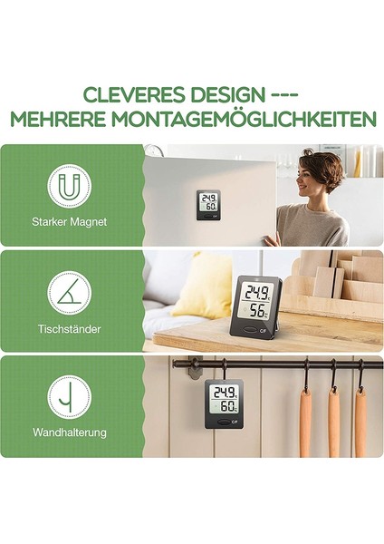 Taşınabilir Termo Higrometre, Sıcaklığı ve Nemi Ölçer Siyah (Yurt Dışından) fiyatları