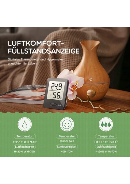 Taşınabilir Termo Higrometre, Sıcaklığı ve Nemi Ölçer Siyah (Yurt Dışından) indirimleri