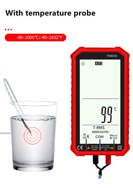 FS8233 Kapasitans Multimetre Ohm Hertz Test Cihazı 1000V10A/20A (Kırmızı) (Yurt Dışından) fiyatları