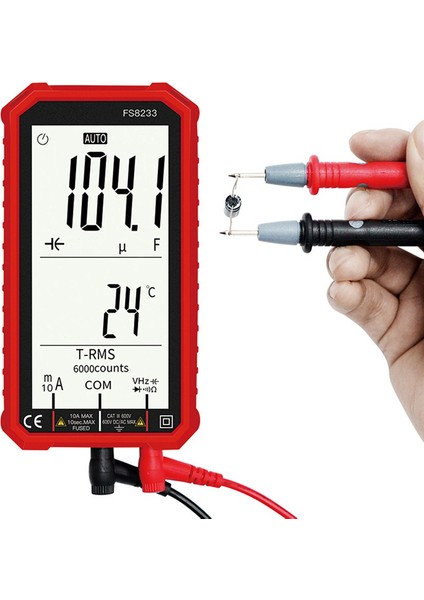 FS8233 Kapasitans Multimetre Ohm Hertz Test Cihazı 1000V10A/20A (Kırmızı) (Yurt Dışından) indirimleri