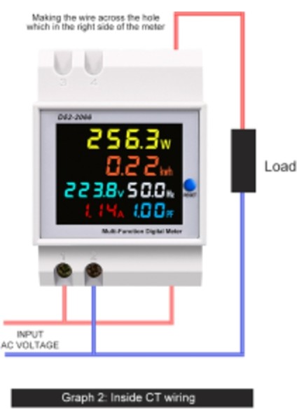 6ın1 Din Raylı Ac Monitör 100A Elektrik Frekans Ölçer (AC40-300V) (Yurt Dışından)