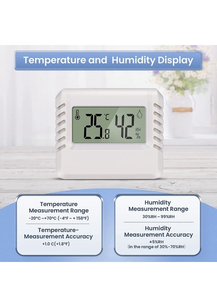 Iç Mekan Kullanımı Için LCD Dijital Termometre Mini Oda Termometresi Beyaz (Yurt Dışından)