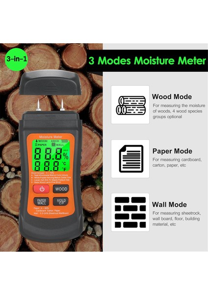 Dijital Ahşap Nem Ölçer 2 Iğneli Karton Kereste Nemi Test Cihazı (Yurt Dışından) indirimleri