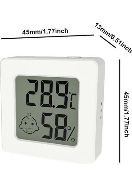 Beyaz Mini LCD Dijital Termometre Higrometre Ölçer (Yurt Dışından)