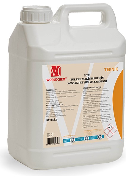 Bulaşık Makineleri Için Yıkama Şampuanı Mtc 5 kg