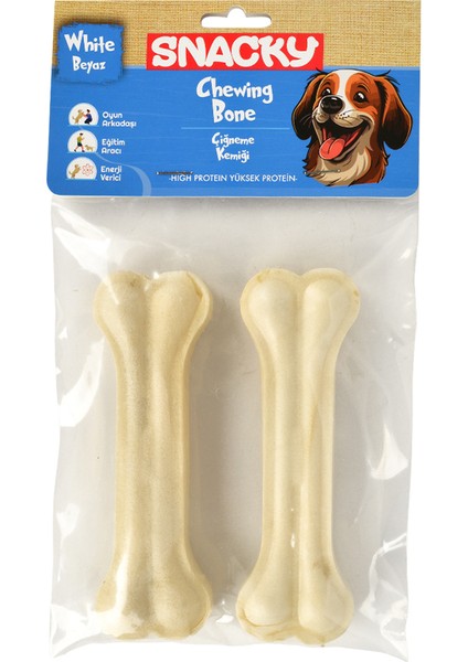 Beyaz Köpek Çiğneme Kemiği 13CM *2'li *95G *10 Paket