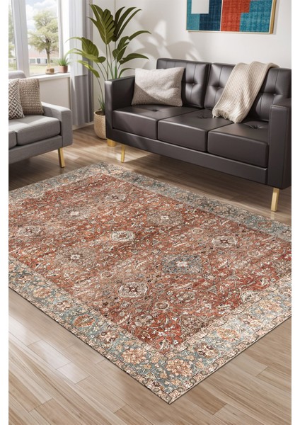 Onzy Vintage Kadife Yıkanabilir Kaymaz Pamuk Tabanlı Salon Halısı fiyatları
