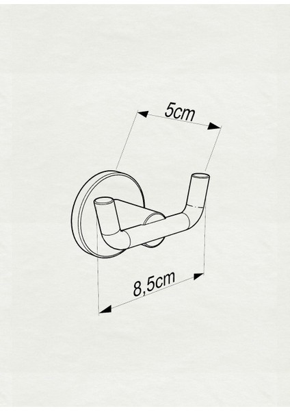 Ömür Boyu Paslanmaz Iki Kancalı Havlu ve Bornoz Askılığı Siyah N-008 Kasa-48 modelleri