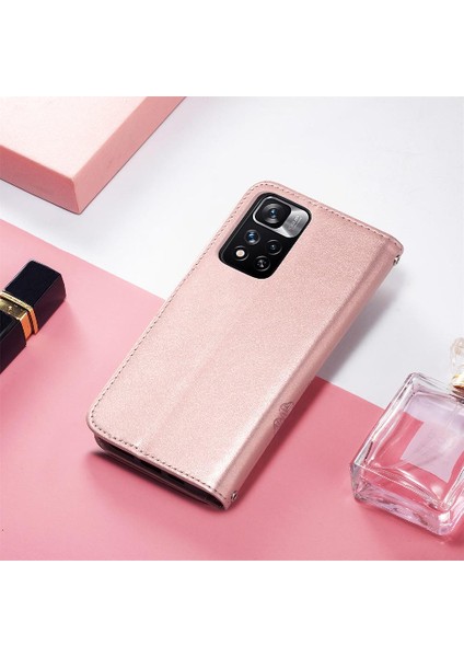 Xiaomi Redmi Not 11 Için Kılıf Pro Kapak Kapak Kısa Kayış Deri Kılıf Dört (Yurt Dışından)