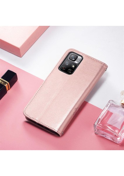 Xiaomi Redmi Için Not 11 4g Dört Yapraklı Yonca Flip Kapak Kısa Kayış (Yurt Dışından)
